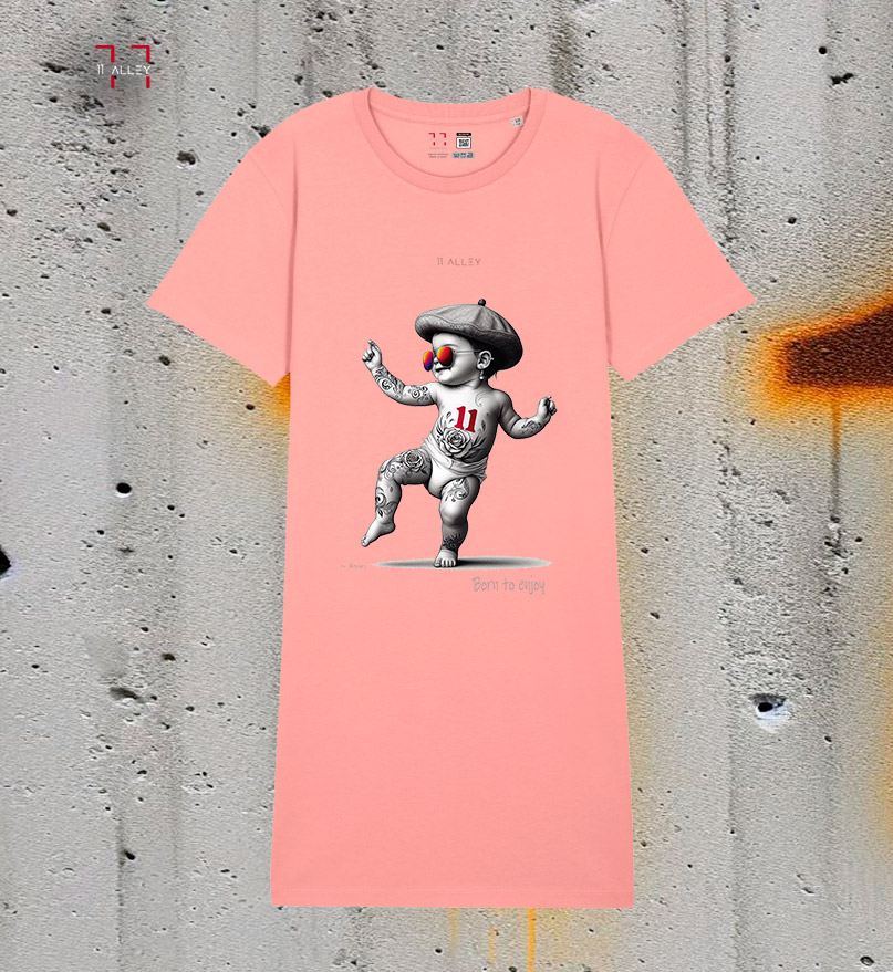 camisola vestido original de algodon organico born to enjoy