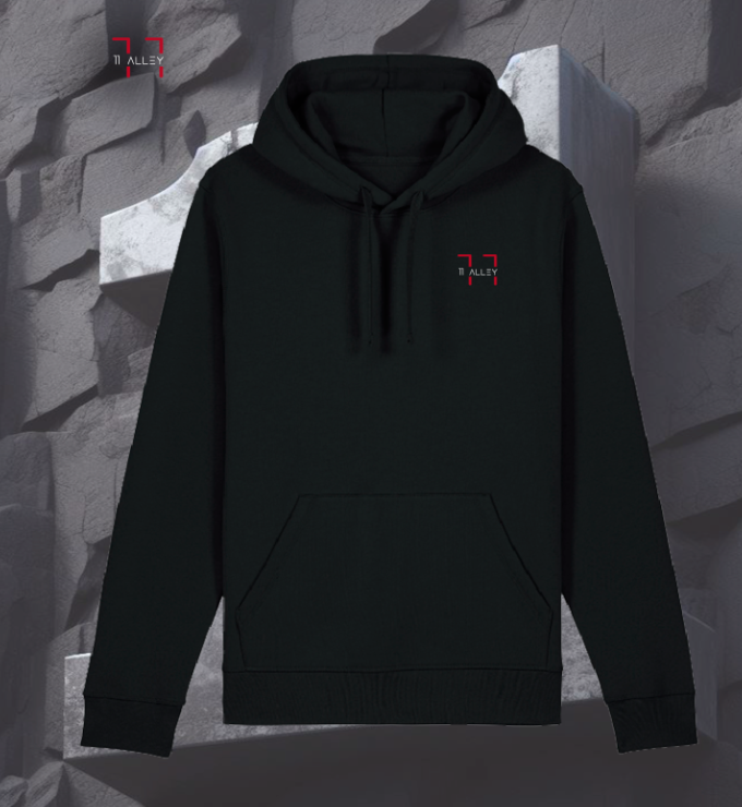 sudadera cde algodón organico con bolso frontal impresa con UN esqueleto y ataud del sporting