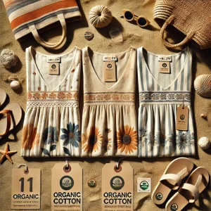 Colección de vestidos playeros de algodón orgánico con impresión digital sostenible 11Alley Asturias moda ecológica 2025